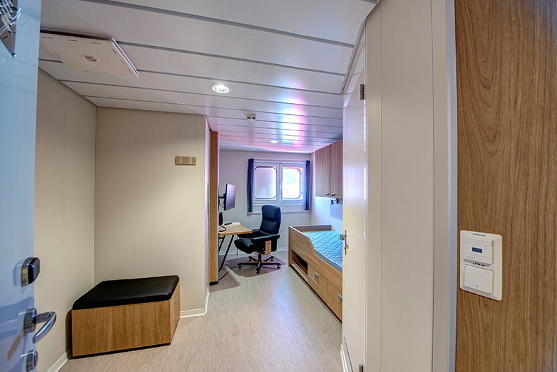 interior lighting in ship cabin