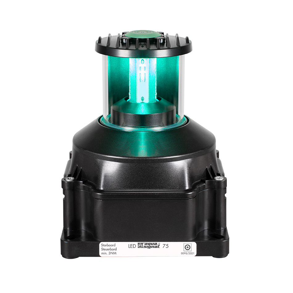 3675105000 75D LED Signal Green, main 115-230VAC/spare 115-230VAC Black, 3nm