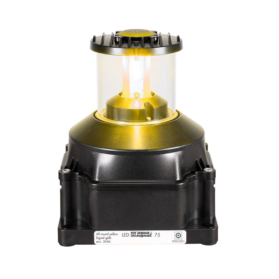 3677405000 75D LED Stern Yellow, main 115-230VAC/spare 115-230VAC Black, 3nm