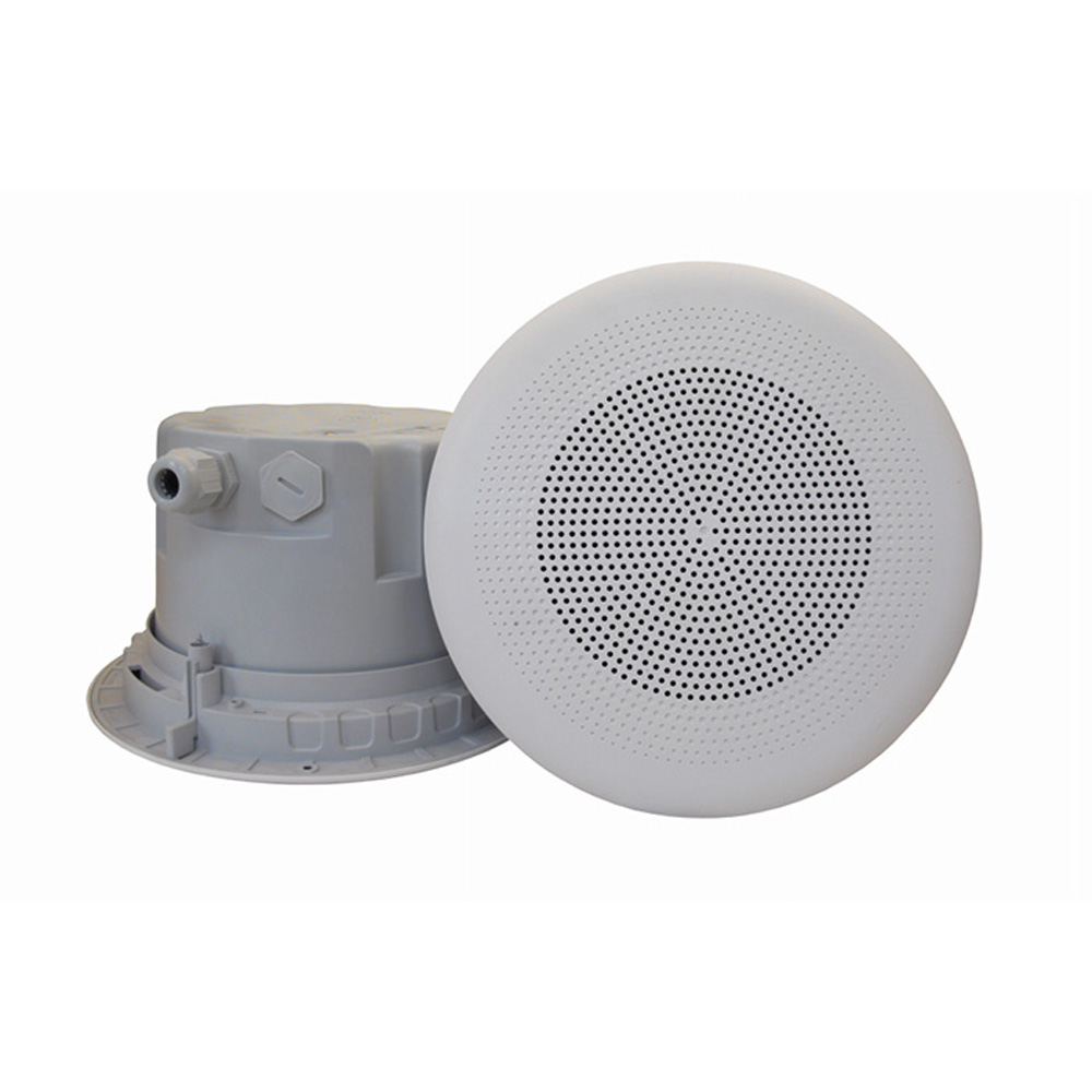 BPF56020 Flush mounted ceiling speaker, PA6V0/ABS 6W 20 Ohm RAL9010