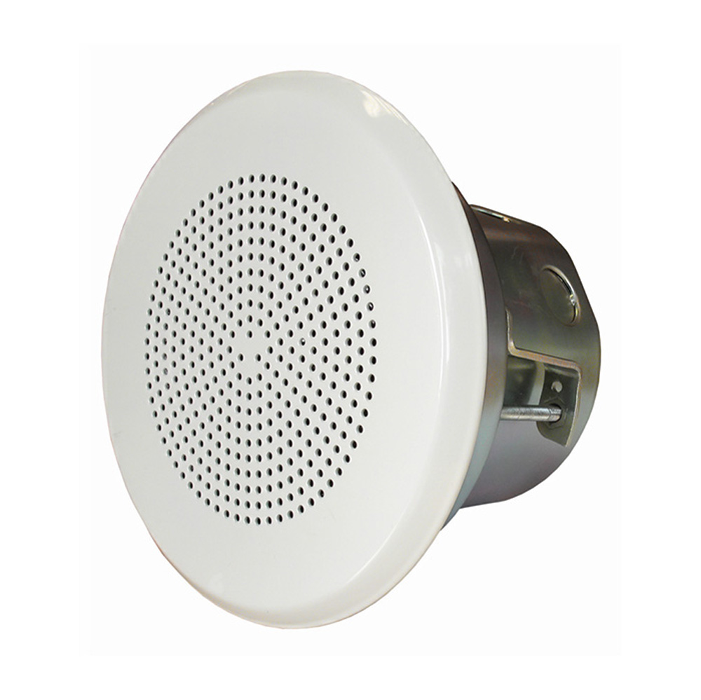 VES661T Flush mounted ceiling speaker, Steel 6W 100V 2 way RAL9010 cer.fuse