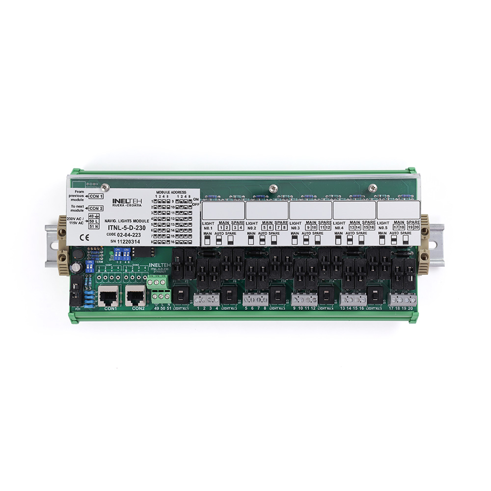 02-04-225 ITNL-5-D-24 Input module for max. 5 double navigation lights 24VDC, cable 1.5mtr.