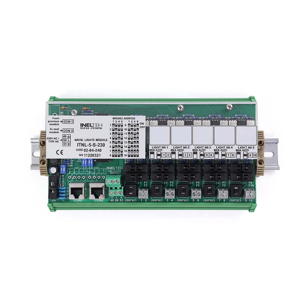 02-04-240 ITNL-5-S-230 Input module for max. 5 single navigation lights 230/115VAC, cable 1.5mtr.