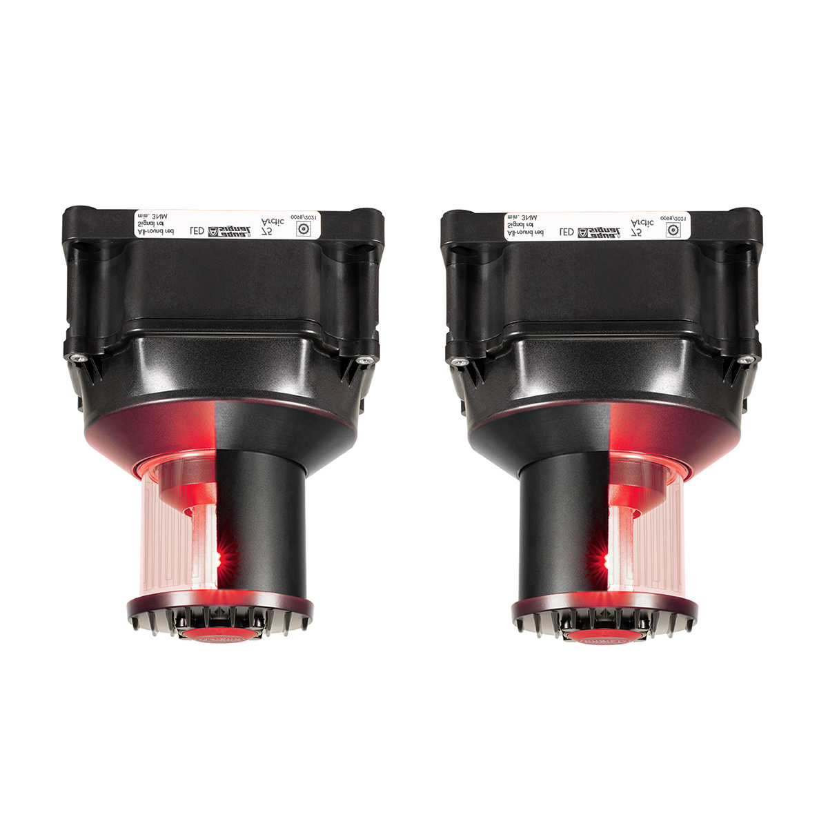 3675205007 75D LED Signal Red, main 115-230VAC/spare 115-230VAC UPSIDE DOWN 180°Starboard 180°Port Black, 3nm