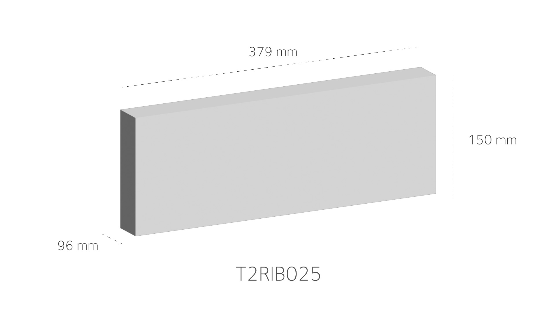 Dimensions T2RIB025 heater