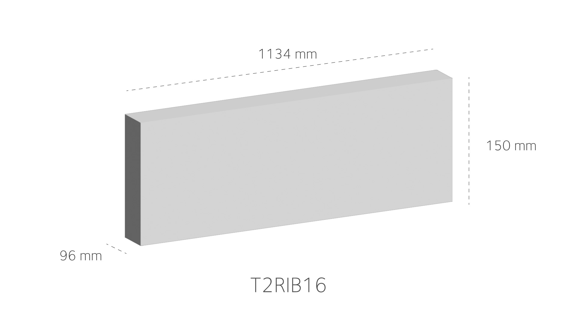Dimensions T2RIB16 heater